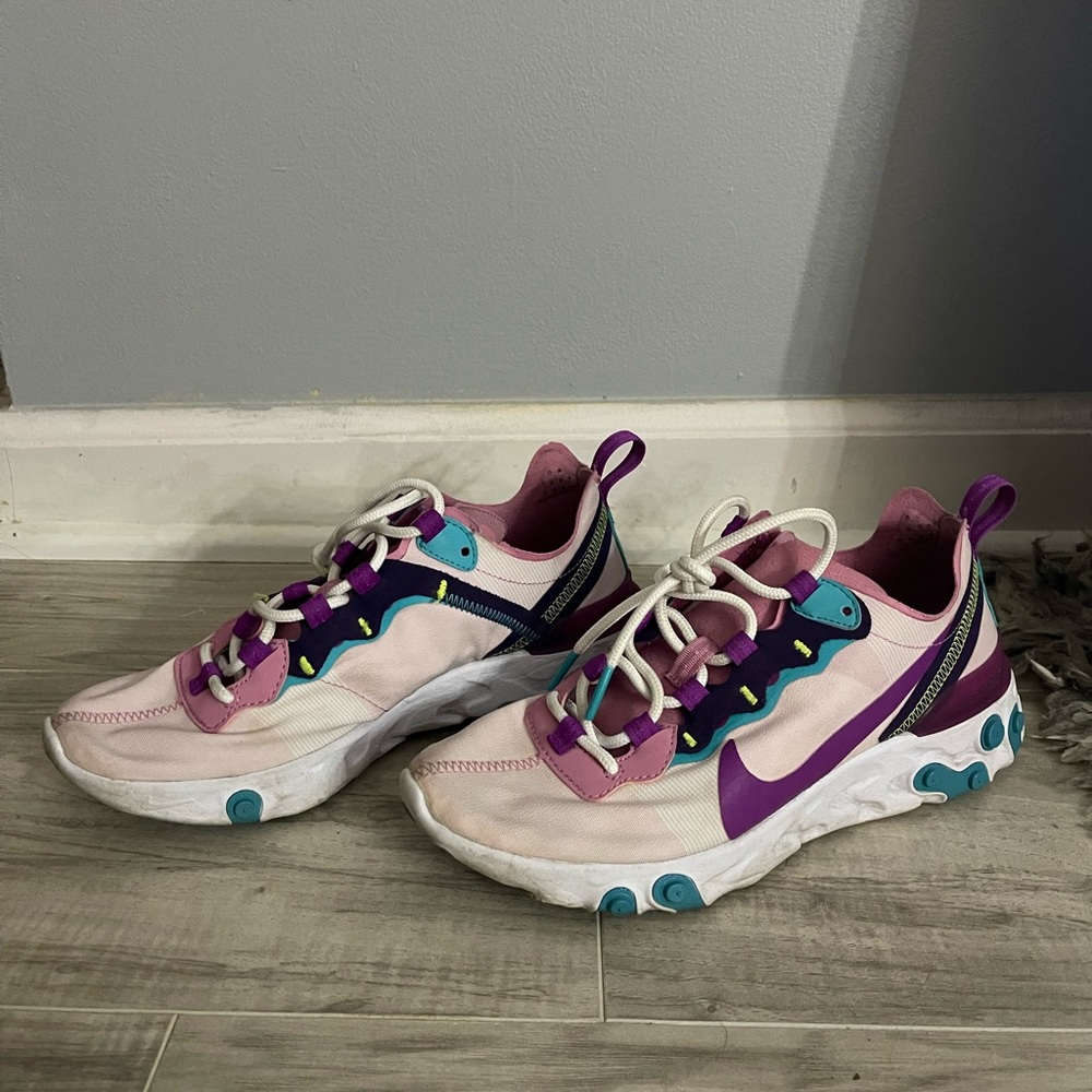 pink and purple Nike Element React sneakers